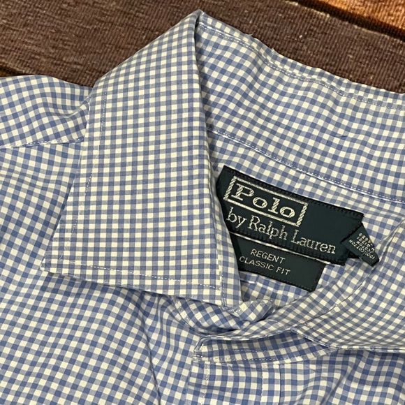 Polo Ralph Lauren Regent Checkered Long Sleeve Button Down Shirt Classic Blue - Picture 3 of 7